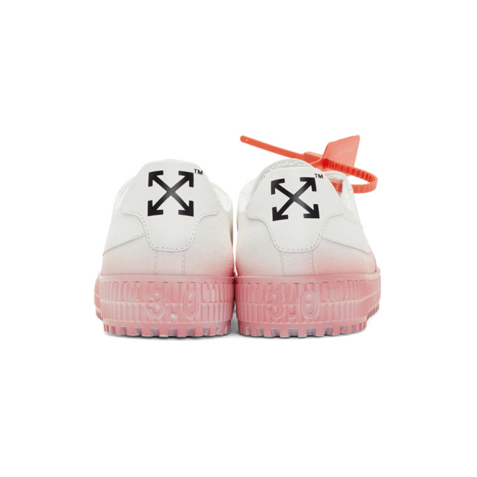 OFF-WHITE WHITE & PINK DÉGRADÉ ARROWS SNEAKERS