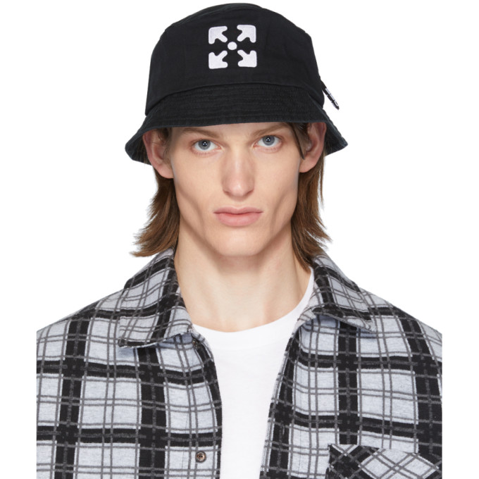 OFF-WHITE OFF-WHITE BLACK AND WHITE ARROWS BUCKET HAT