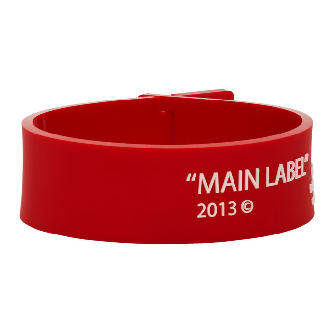 OFF-WHITE OFF-WHITE RED THIN LABEL BRACELET