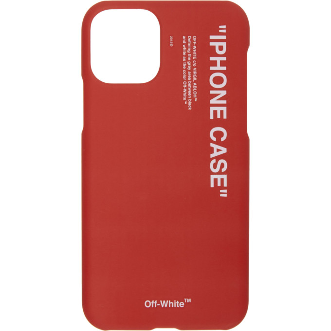 Off White Ssense Exclusive Red Quote Iphone 11 Pro Case In Red Wht Modesens