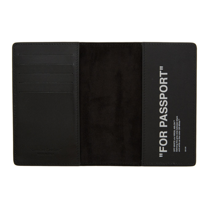 OFF-WHITE OFF-WHITE SILVER QUOTE PASSPORT HOLDER