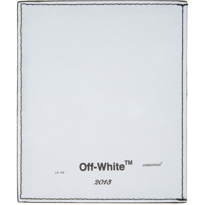 OFF-WHITE OFF-WHITE SILVER AND BLACK LOGO CARD HOLDER