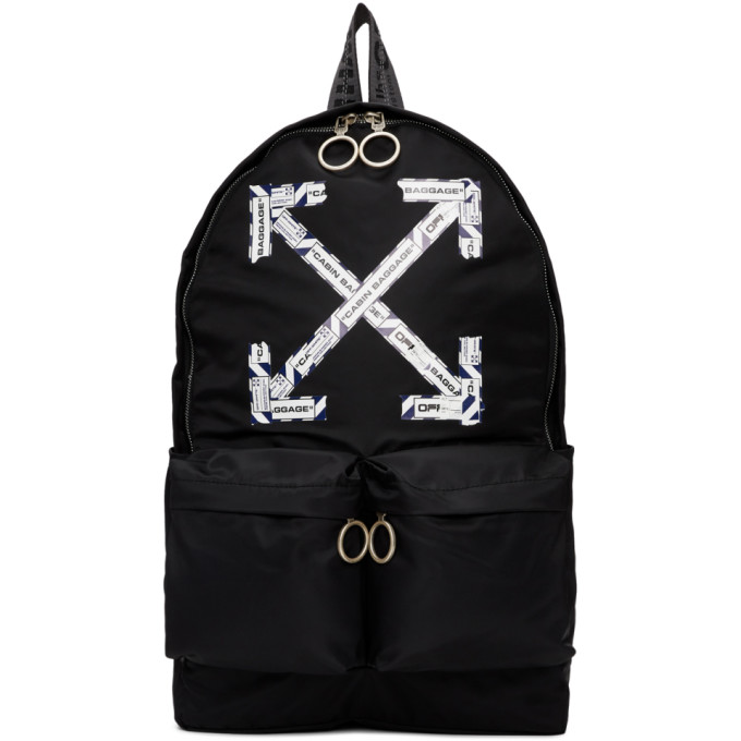 OFF-WHITE OFF-WHITE BLACK AIRPORT TAPE BACKPACK