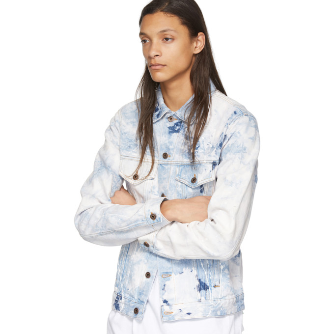 OFF-WHITE OFF-WHITE WHITE AND BLUE DENIM SLIM ARROWS JACKET