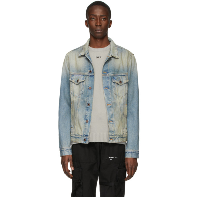 OFF-WHITE OFF-WHITE BLUE DENIM AIRPORT TAPE JACKET