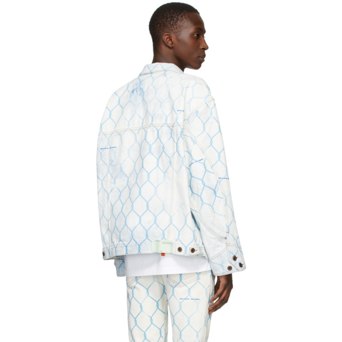 OFF-WHITE OFF-WHITE OFF-WHITE AND BLUE DENIM FENCE JACKET