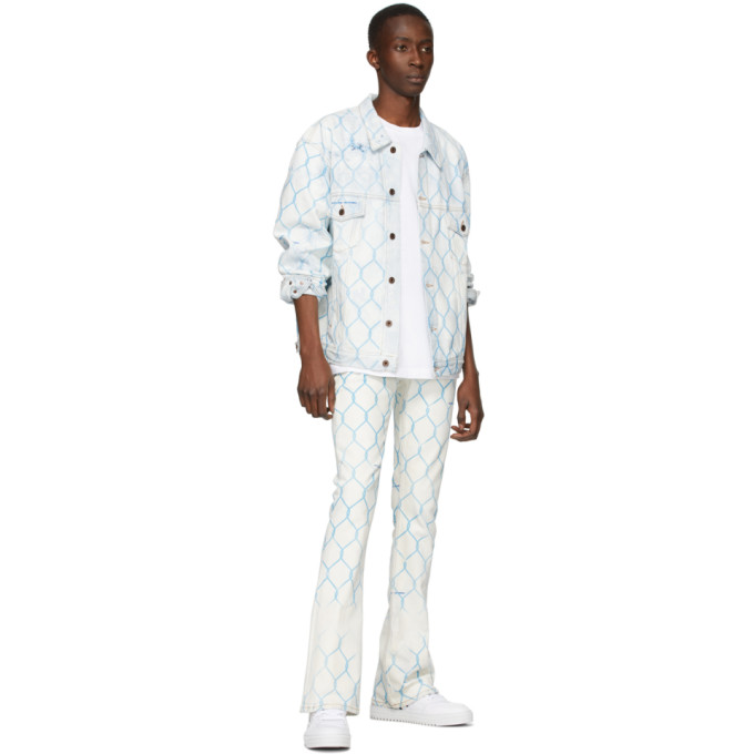 OFF-WHITE OFF-WHITE OFF-WHITE AND BLUE DENIM FENCE JACKET