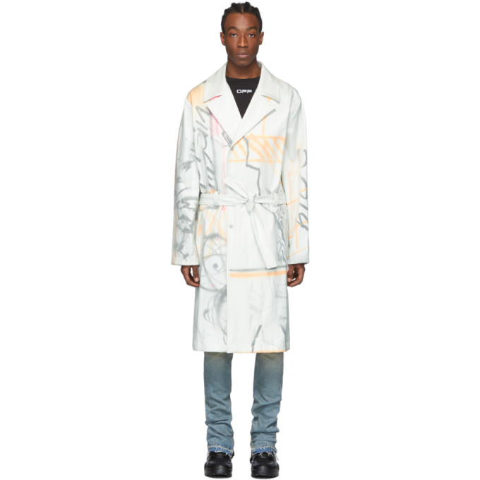 OFF-WHITE OFF-WHITE WHITE FUTURA EDITION TRENCH COAT