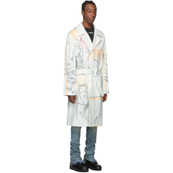 OFF-WHITE OFF-WHITE WHITE FUTURA EDITION TRENCH COAT