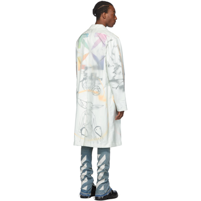 OFF-WHITE OFF-WHITE WHITE FUTURA EDITION TRENCH COAT