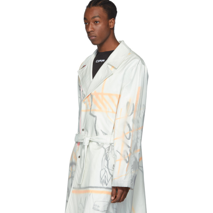 OFF-WHITE OFF-WHITE WHITE FUTURA EDITION TRENCH COAT