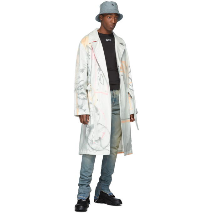 OFF-WHITE OFF-WHITE WHITE FUTURA EDITION TRENCH COAT