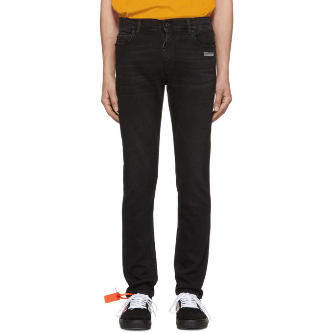 OFF-WHITE OFF-WHITE BLACK SKINNY REGULAR LENGTH JEANS