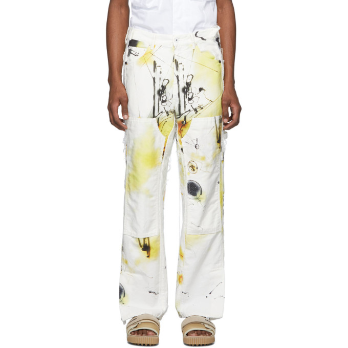 OFF-WHITE OFF-WHITE MULTICOLOR FUTURA EDITION ABSTRACT CARPENTER JEANS