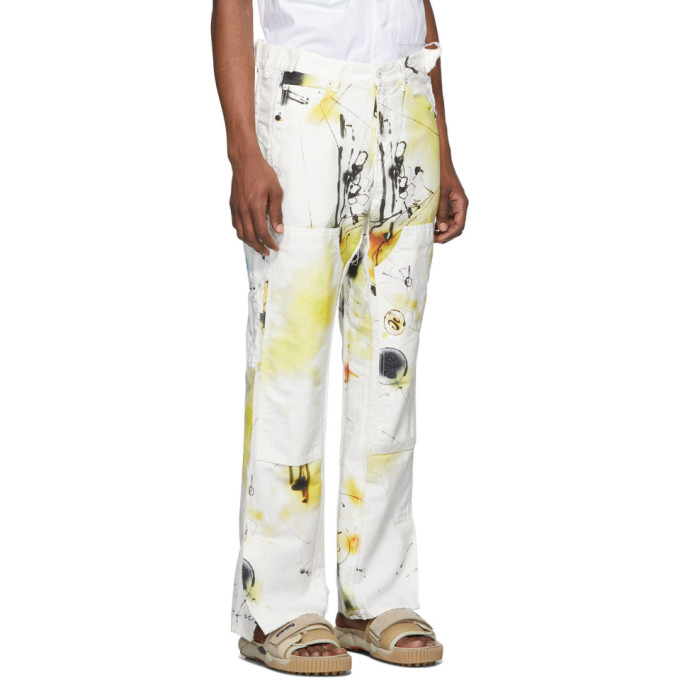 OFF-WHITE MULTICOLOR FUTURA EDITION ABSTRACT CARPENTER JEANS