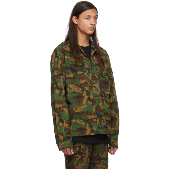 OFF-WHITE OFF-WHITE GREEN CAMO ALL OVER SHIRT