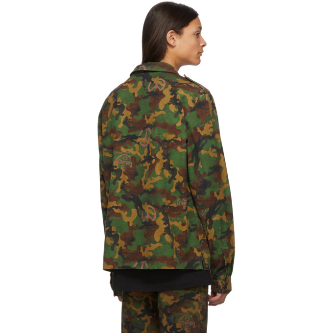 OFF-WHITE OFF-WHITE GREEN CAMO ALL OVER SHIRT