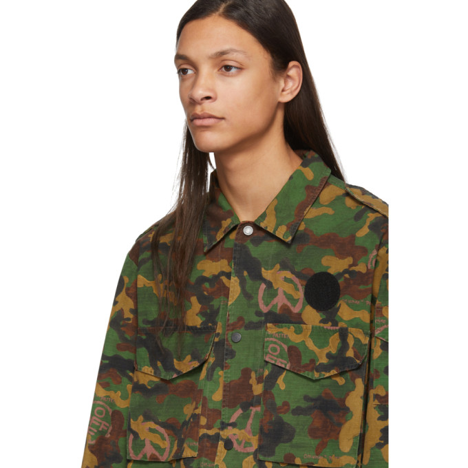 OFF-WHITE OFF-WHITE GREEN CAMO ALL OVER SHIRT