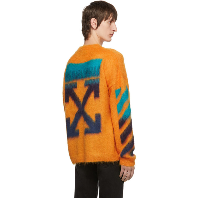 OFF-WHITE OFF-WHITE ORANGE BRUSHED DIAG SWEATER