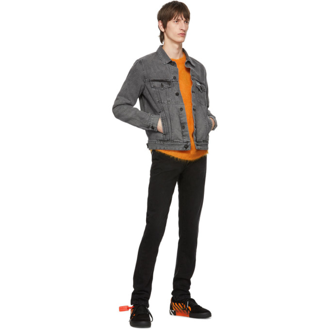 OFF-WHITE OFF-WHITE ORANGE BRUSHED DIAG SWEATER