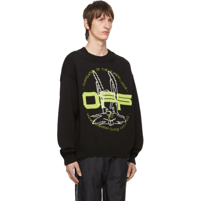 OFF-WHITE Black & Green Harry The Rabbit Sweater