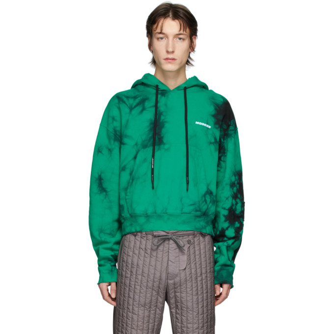 OFF-WHITE OFF-WHITE GREEN TIE-DYE CONTOUR HOODIE
