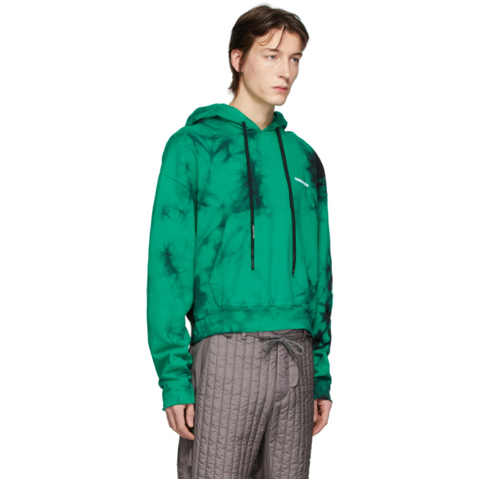 OFF-WHITE OFF-WHITE GREEN TIE-DYE CONTOUR HOODIE