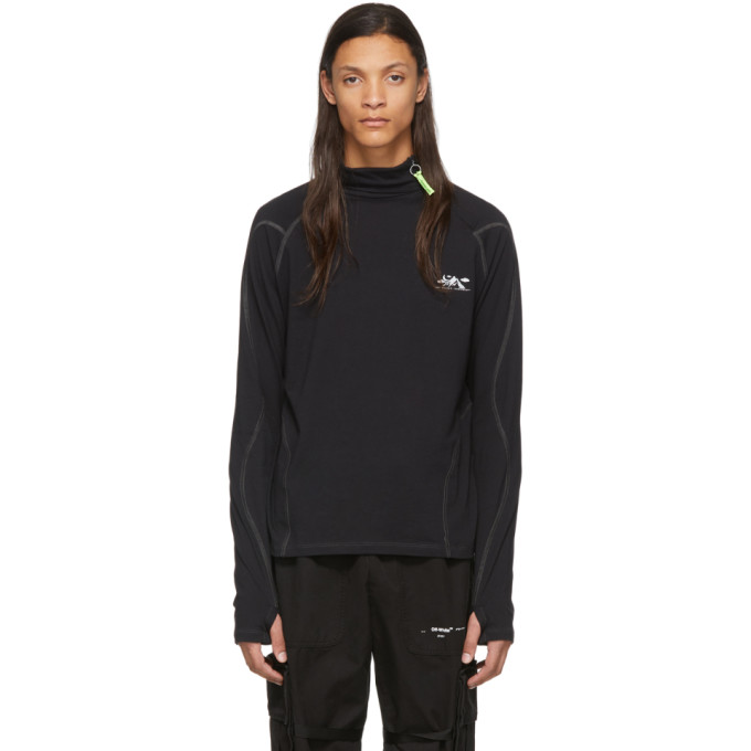 Off White Black Merino Base Turtleneck