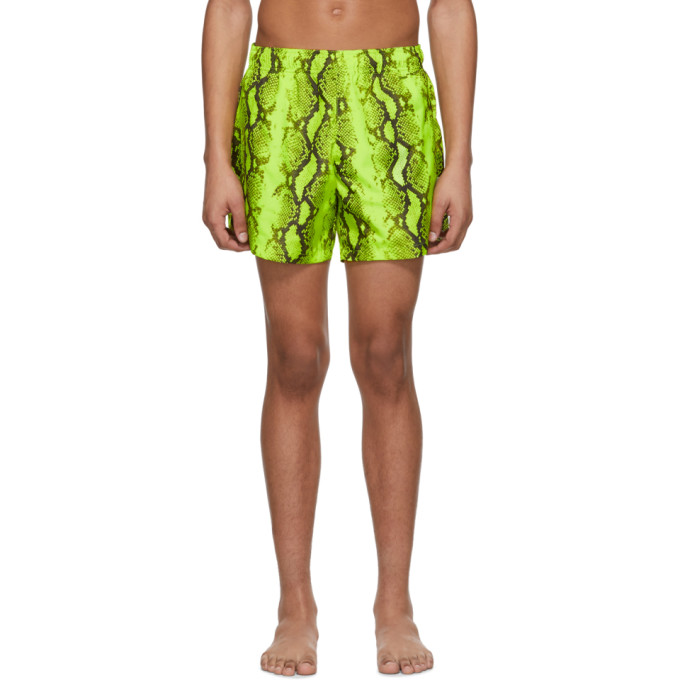 OFF-WHITE OFF-WHITE YELLOW SNAKE SWIM SHORTS