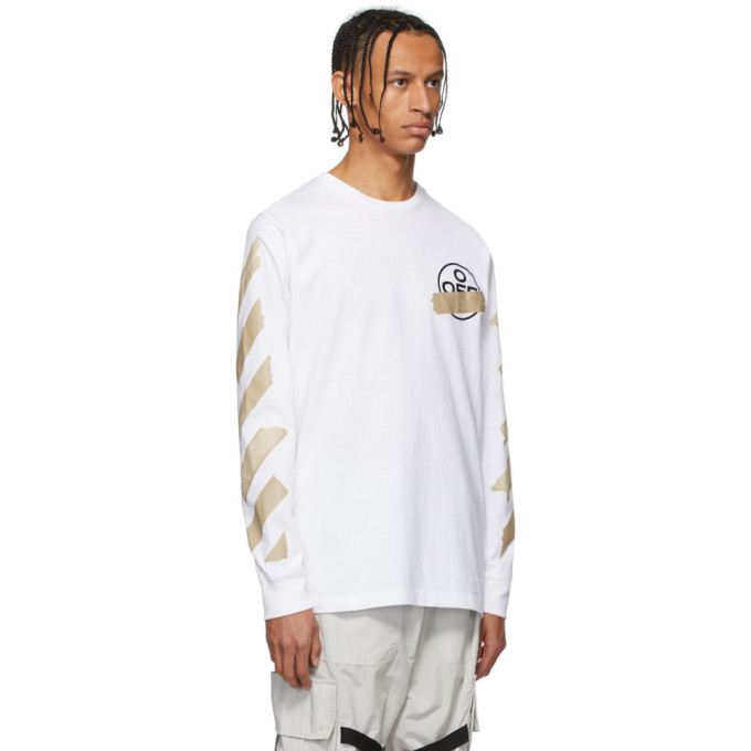 Shop Off-white White Tape Arrows T-shirt In White Beige