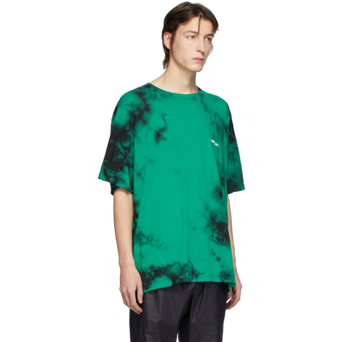 OFF-WHITE OFF-WHITE GREEN AND BLACK TIE-DYE T-SHIRT