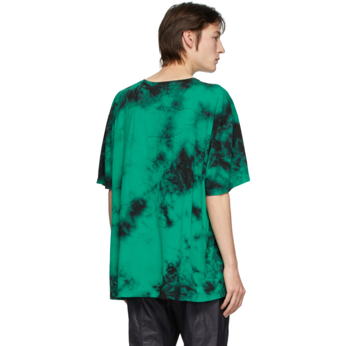 OFF-WHITE OFF-WHITE GREEN AND BLACK TIE-DYE T-SHIRT