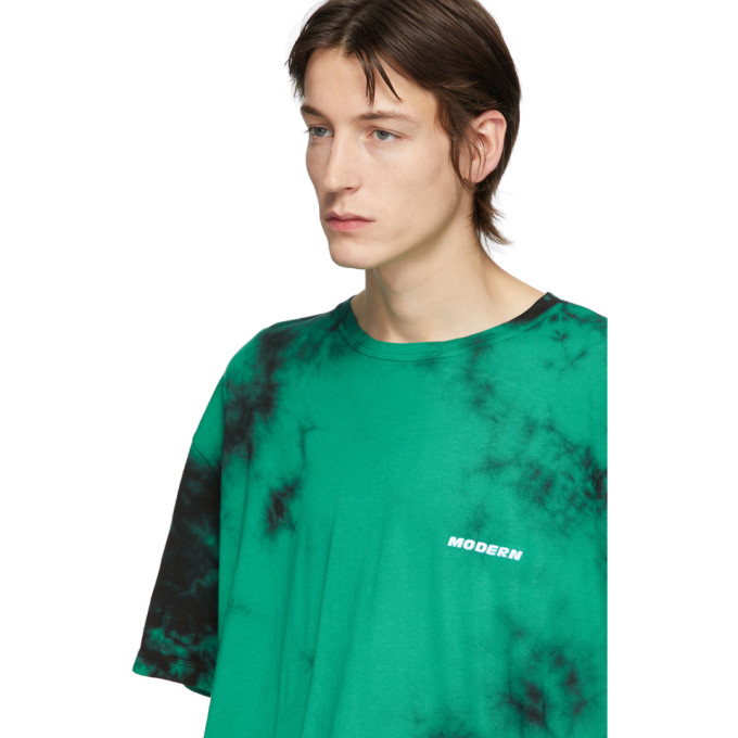 OFF-WHITE OFF-WHITE GREEN AND BLACK TIE-DYE T-SHIRT