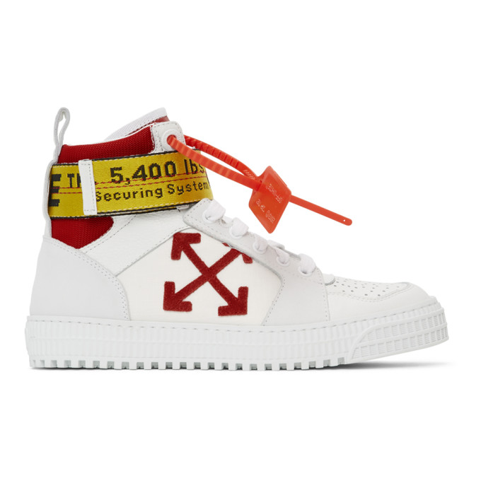 off white red high tops