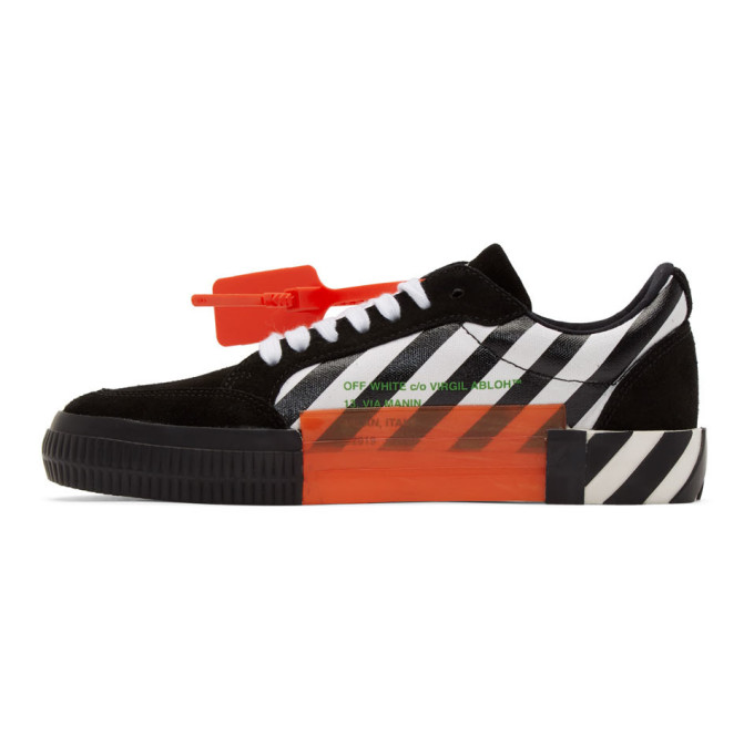 OFF-WHITE OFF-WHITE BLACK AND WHITE DIAG LOW VULCANIZED SNEAKERS