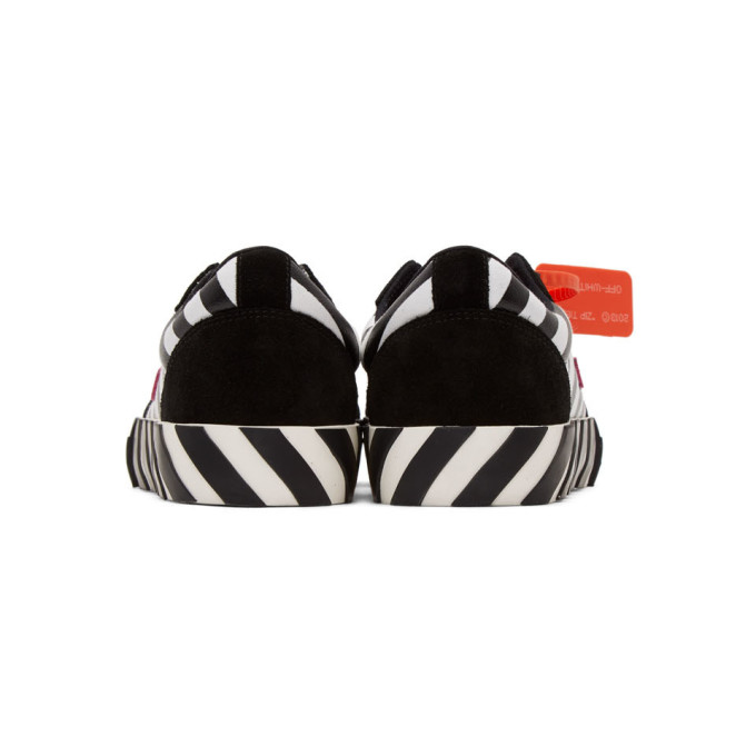 OFF-WHITE OFF-WHITE BLACK AND WHITE DIAG LOW VULCANIZED SNEAKERS