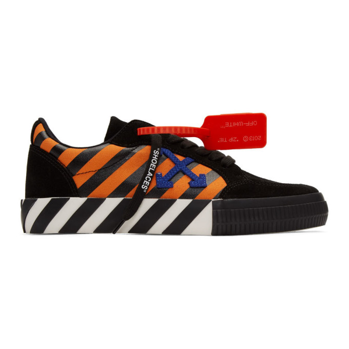 OFF-WHITE OFF-WHITE BLACK AND ORANGE DIAG LOW VULCANIZED SNEAKERS