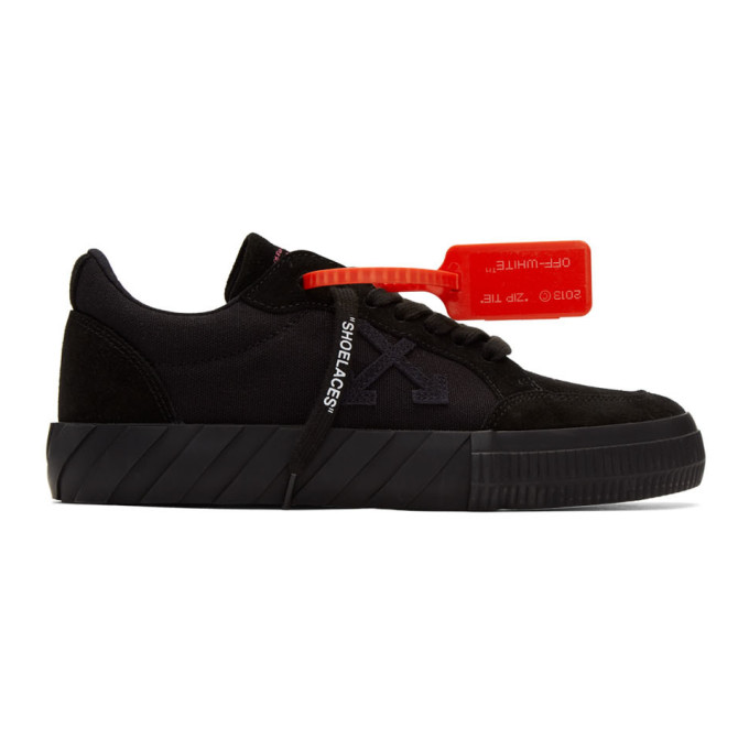 OFF-WHITE OFF-WHITE BLACK SUEDE LOW VULCANIZED SNEAKERS