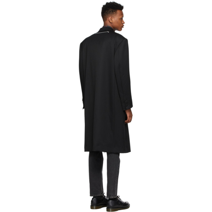 JOHNLAWRENCESULLIVAN JOHNLAWRENCESULLIVAN BLACK ZIP DOUBLE-BREASTED COAT