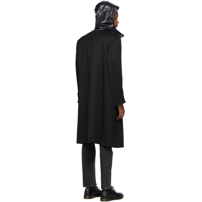 JOHNLAWRENCESULLIVAN JOHNLAWRENCESULLIVAN BLACK ZIP DOUBLE-BREASTED COAT