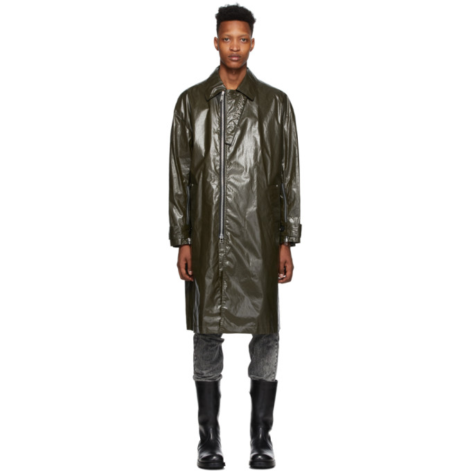 JOHNLAWRENCESULLIVAN JOHNLAWRENCESULLIVAN KHAKI COATED COTTON COAT