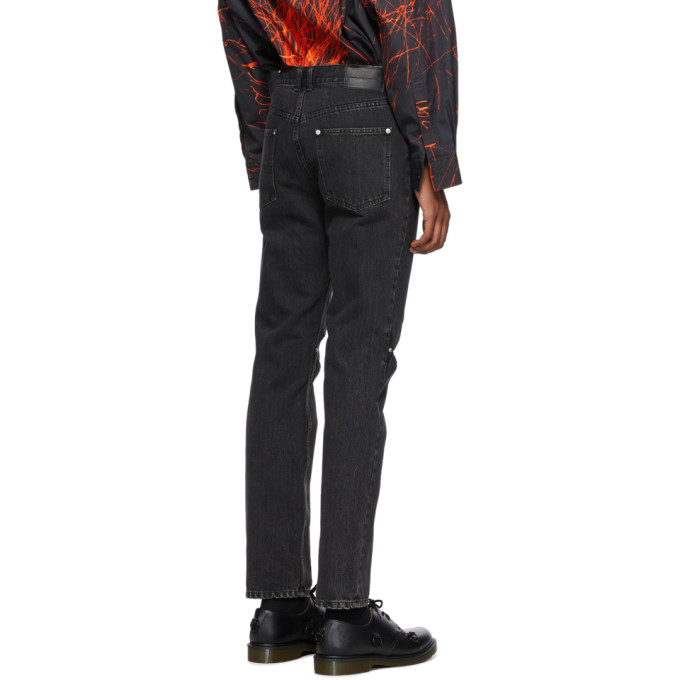 JOHNLAWRENCESULLIVAN JOHNLAWRENCESULLIVAN BLACK BLEACHED KNEE HOLE JEANS