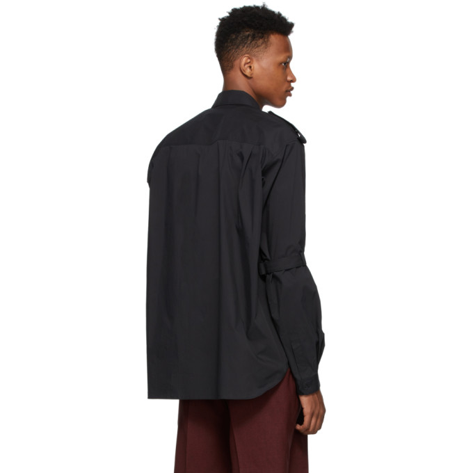 JOHNLAWRENCESULLIVAN JOHNLAWRENCESULLIVAN BLACK COTTON BONDAGE SHIRT