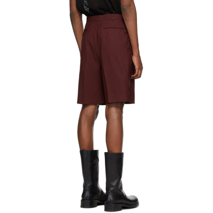 JOHNLAWRENCESULLIVAN JOHNLAWRENCESULLIVAN ORANGE MERINO WOOL TUCKED SHORTS