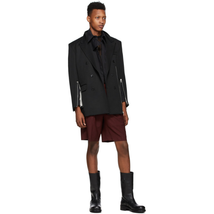 JOHNLAWRENCESULLIVAN JOHNLAWRENCESULLIVAN ORANGE MERINO WOOL TUCKED SHORTS
