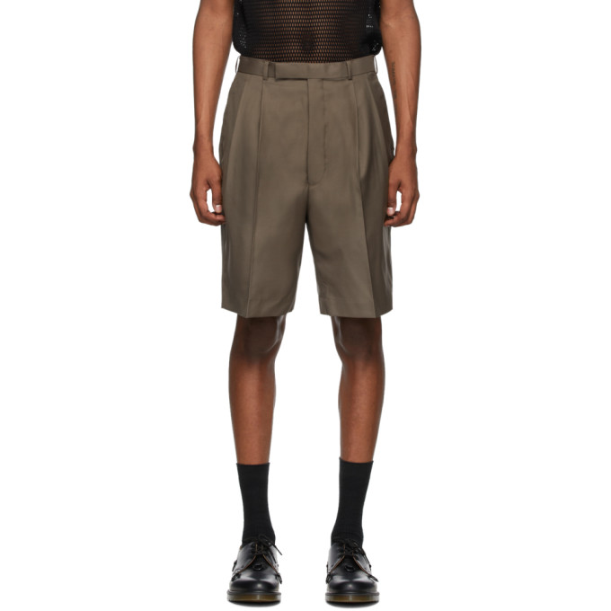 JOHNLAWRENCESULLIVAN JOHNLAWRENCESULLIVAN BEIGE WOOL TUCKED SHORTS