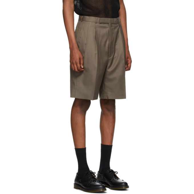 JOHNLAWRENCESULLIVAN JOHNLAWRENCESULLIVAN BEIGE WOOL TUCKED SHORTS