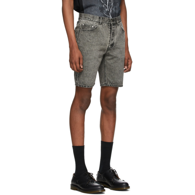 JOHNLAWRENCESULLIVAN JOHNLAWRENCESULLIVAN GREY DENIM BLEACHED SHORTS
