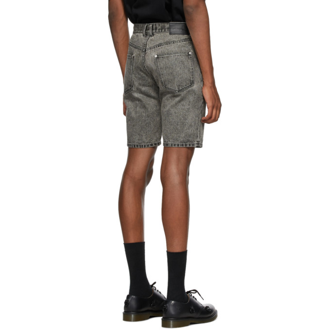 JOHNLAWRENCESULLIVAN JOHNLAWRENCESULLIVAN GREY DENIM BLEACHED SHORTS