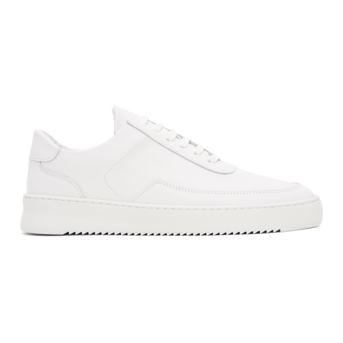 low mondo ripple nappa perforated all white
